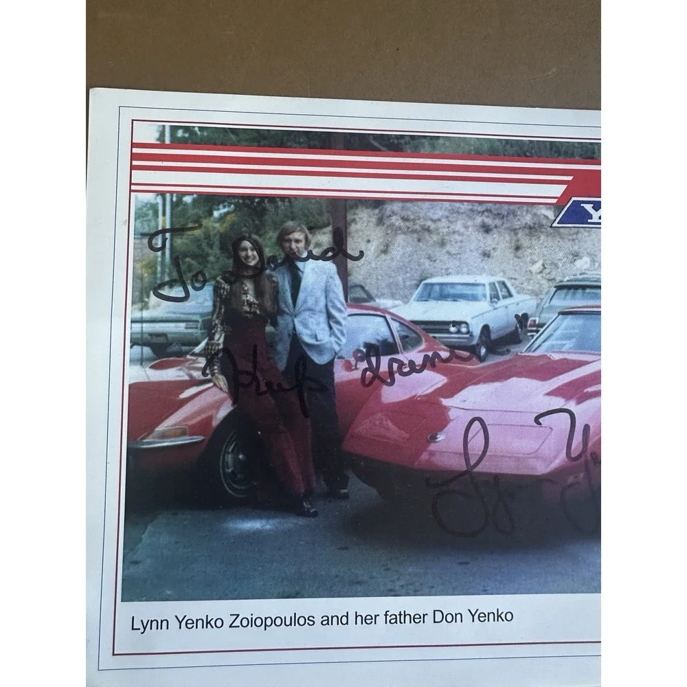Rare Don Yenko & Lynn Yenko Zoiopoulos Autographed‎ Photo – Classic Corvette